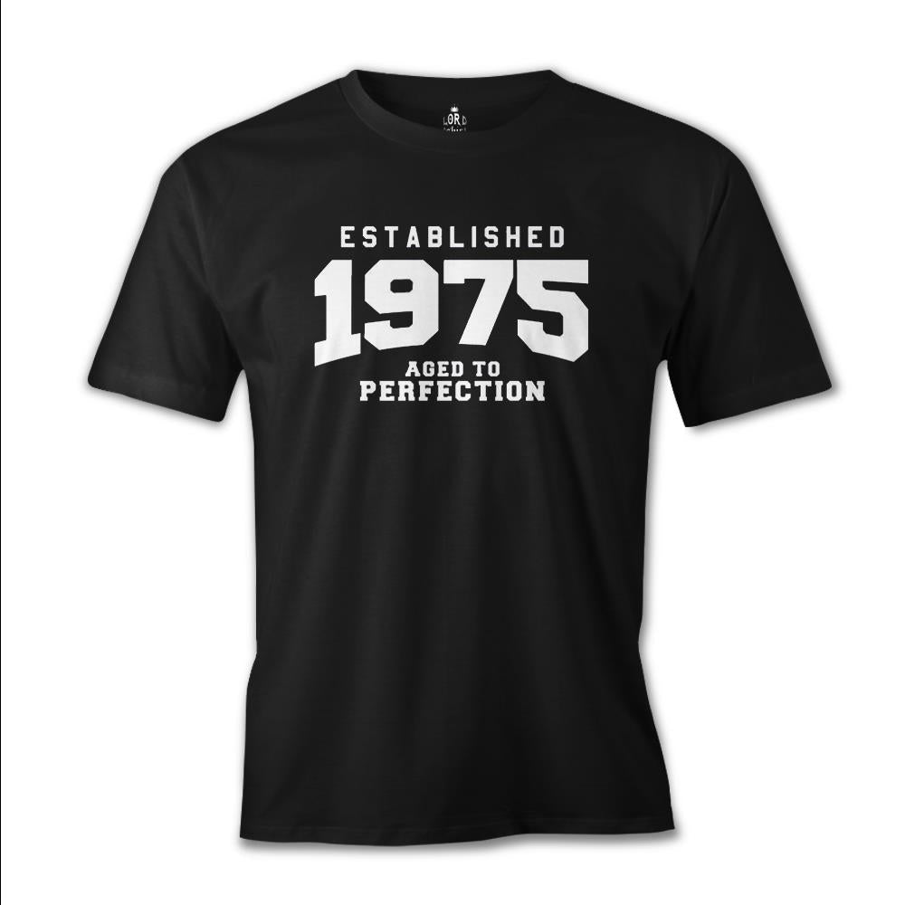 1975 Aged to Perfection Siyah Erkek Tshirt