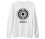 2NE1 - Logo 2 Beyaz Kalın Sweatshirt