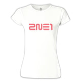 2NE1 - Logo  Beyaz Kadın Tshirt