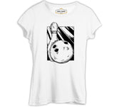 A Bowling Pin and Ball Beyaz Kadın Tshirt