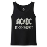 AC DC - Rock or Bust Logo Siyah Erkek Atlet
