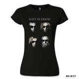 Alice in Chains - Group Siyah Kadın Tshirt