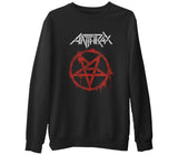 Anthrax - Logo  Siyah Erkek Kalın Sweatshirt