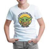 Baby Yoda - Strong Beyaz Çocuk Tshirt