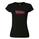 Back to the Future - Logo Siyah Kadın Tshirt