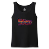Back to the Future - Logo Siyah Erkek Atlet