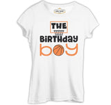 Basketbol - Doğum Günü Çocuğu Beyaz Kadın Tshirt