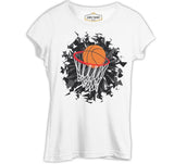 Basketbol - Pota Beyaz Kadın Tshirt