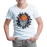 Basketbol - Pota Beyaz Çocuk Tshirt