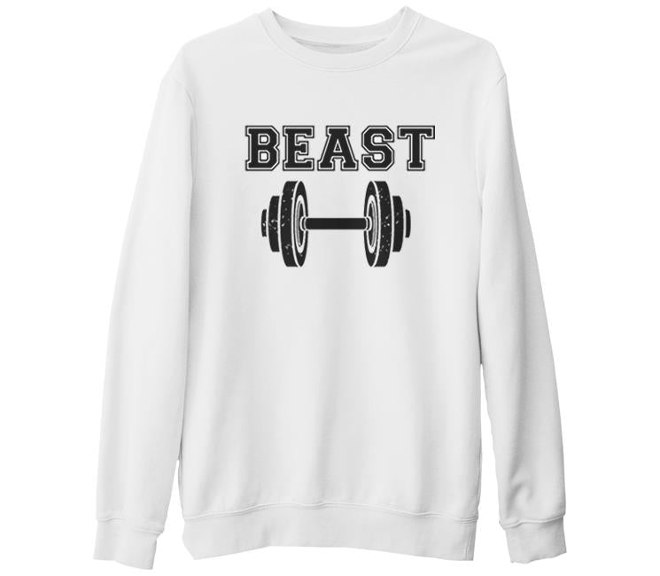 Beauty and the Beast - Beast Beyaz Kalın Sweatshirt
