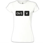 Ctrl+V Beyaz Kadın Tshirt