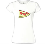 Dilim Pizza Beyaz Kadın Tshirt