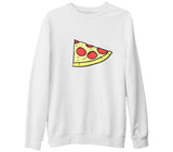 Dilim Pizza Beyaz Kalın Sweatshirt