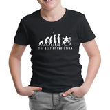 Drummer - The Beat of Evolution Siyah Çocuk Tshirt