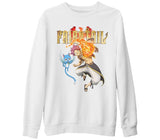 Fairy Tail - Natsu & Happy Beyaz Kalın Sweatshirt