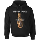 Hakuna Matata - Aslan Siyah Erkek Fermuarsız Kapşonlu