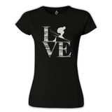 Love - Kayak Siyah Kadın Tshirt