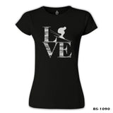 Love - Kayak Siyah Kadın Tshirt