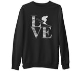 Love - Kayak  Siyah Erkek Kalın Sweatshirt