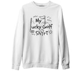 Lucky Golf Tshirt Beyaz Erkek Kalın Sweatshirt