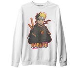 Naruto Ninja Beyaz Erkek Kalın Sweatshirt