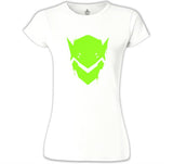 Overwatch - Genji Logo Beyaz Kadın Tshirt