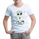 Space Queen Beyaz Çocuk Tshirt