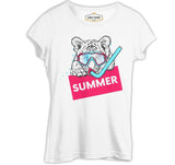 Summer Dive - Kaplan Beyaz Kadın Tshirt