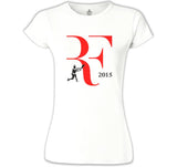 Tenis - Federer 2015 Beyaz Kadın Tshirt