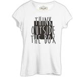 Think Outside the Box Beyaz Kadın Tshirt