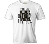 Think Outside the Box Beyaz Erkek Tshirt