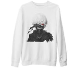 Tokyo Ghoul 3 Beyaz Kalın Sweatshirt