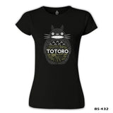 Totoro Siyah Kadın Tshirt