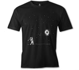Uzay - Golf Siyah Erkek Tshirt
