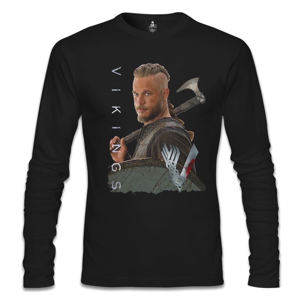 Vikings - Ragnar Axe Siyah Erkek Sweatshirt