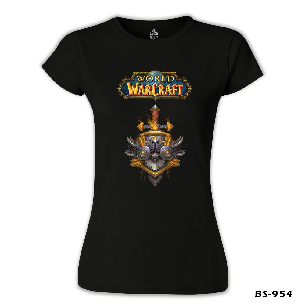 World of Warcraft - Logo Siyah Kadın Tshirt