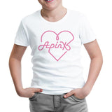 Apink - Logo Kalp Beyaz Çocuk Tshirt - Lord Tshirt