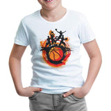 Basketbol - Sokak Topu Beyaz Çocuk Tshirt - Lord Tshirt