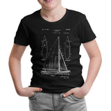 Yat Kulübü - Sail Boat Siyah Çocuk Tshirt