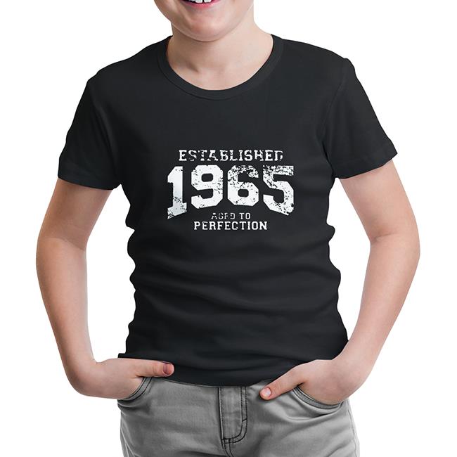 1965 Aged to Perfection Black Kids Tshirt