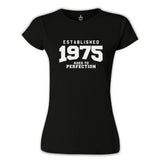 1975 Aged to Perfection Black Women's Tshirt