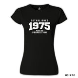 1975 Aged to Perfection Black Women's Tshirt