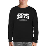 1975 Aged to Perfection Black Kids Sweatshirt