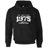 1975 Aged to Perfection Siyah Erkek Fermuarsız Kapşonlu