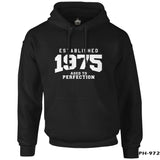1975 Aged to Perfection Black Men's Zipperless Hoodie