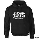 1975 Aged to Perfection Siyah Erkek Fermuarsız Kapşonlu