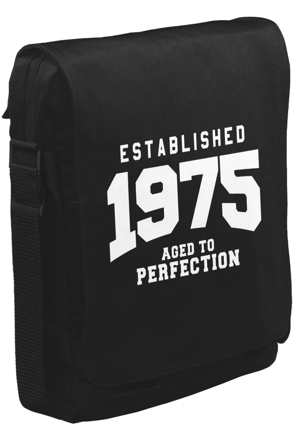 1975 Aged to Perfection Unisex Black Messenger Bag 
