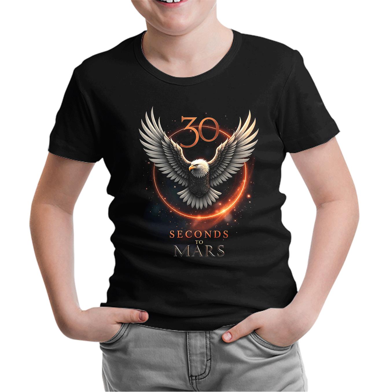 30 Seconds to Mars - Kartal Siyah Çocuk Tshirt