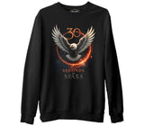 30 Seconds to Mars - Kartal Siyah Erkek Kalın Sweatshirt