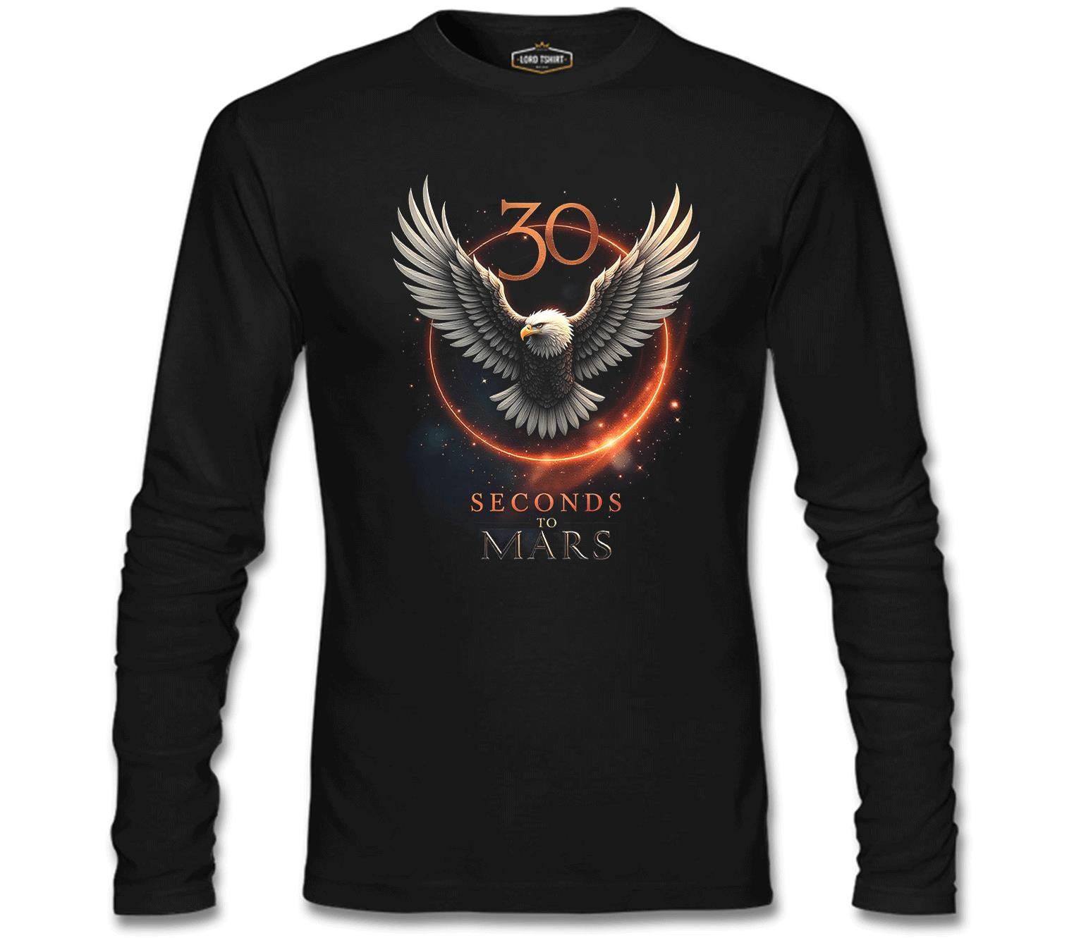 30 Seconds to Mars - Kartal Siyah Erkek Sweatshirt